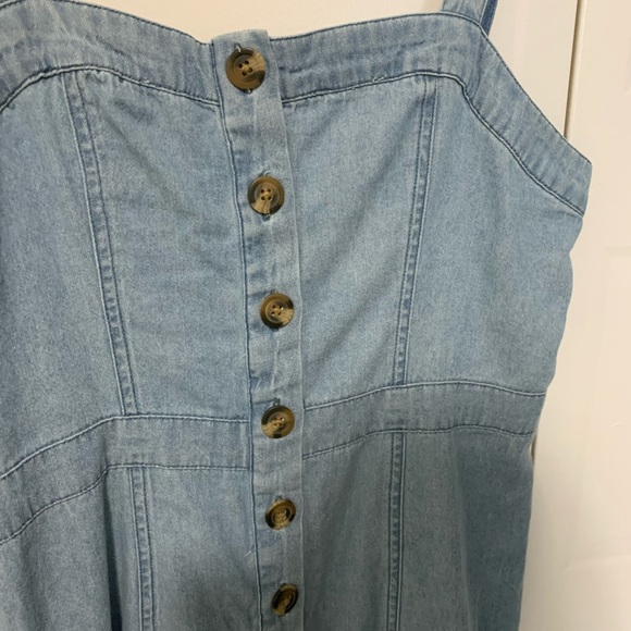 Light wash “jean” button down dress - Picture 2 of 3